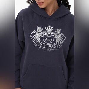 Juicy Couture Oversized Fleece Scottie Dog Hoodie | Black
